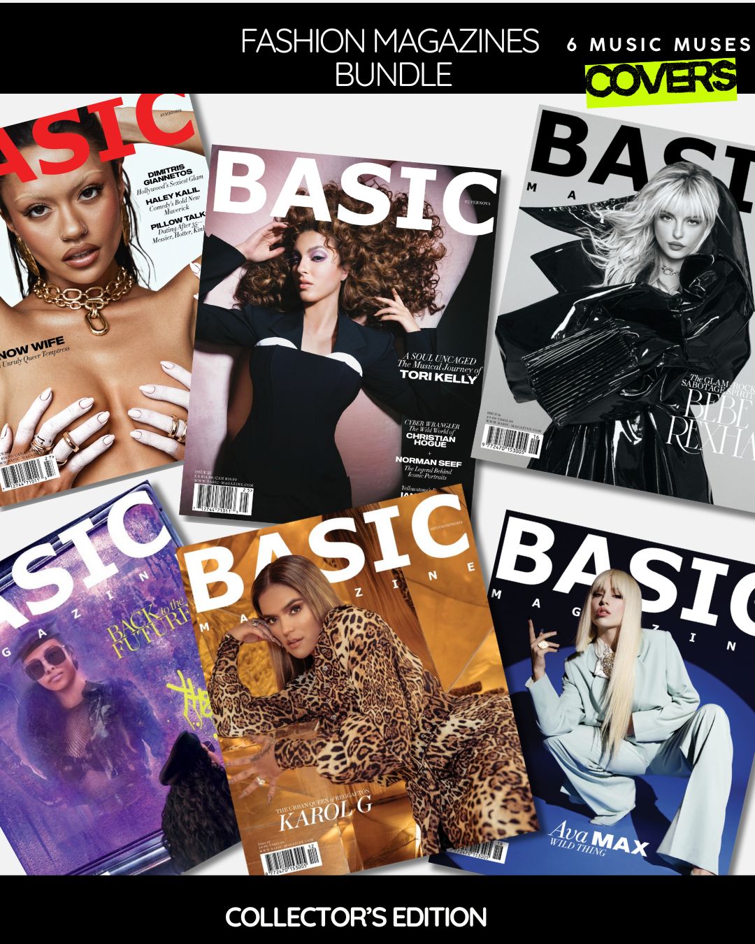BASIC Music Muses — 6 Artist Covers + Fashion Tote Bag