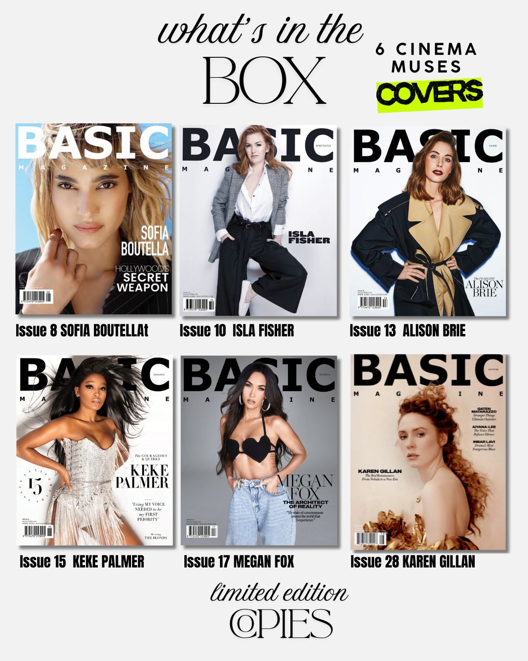 BASIC Cinema Muses — 6 Film-Inspired Covers +  Fashion Tote Bag