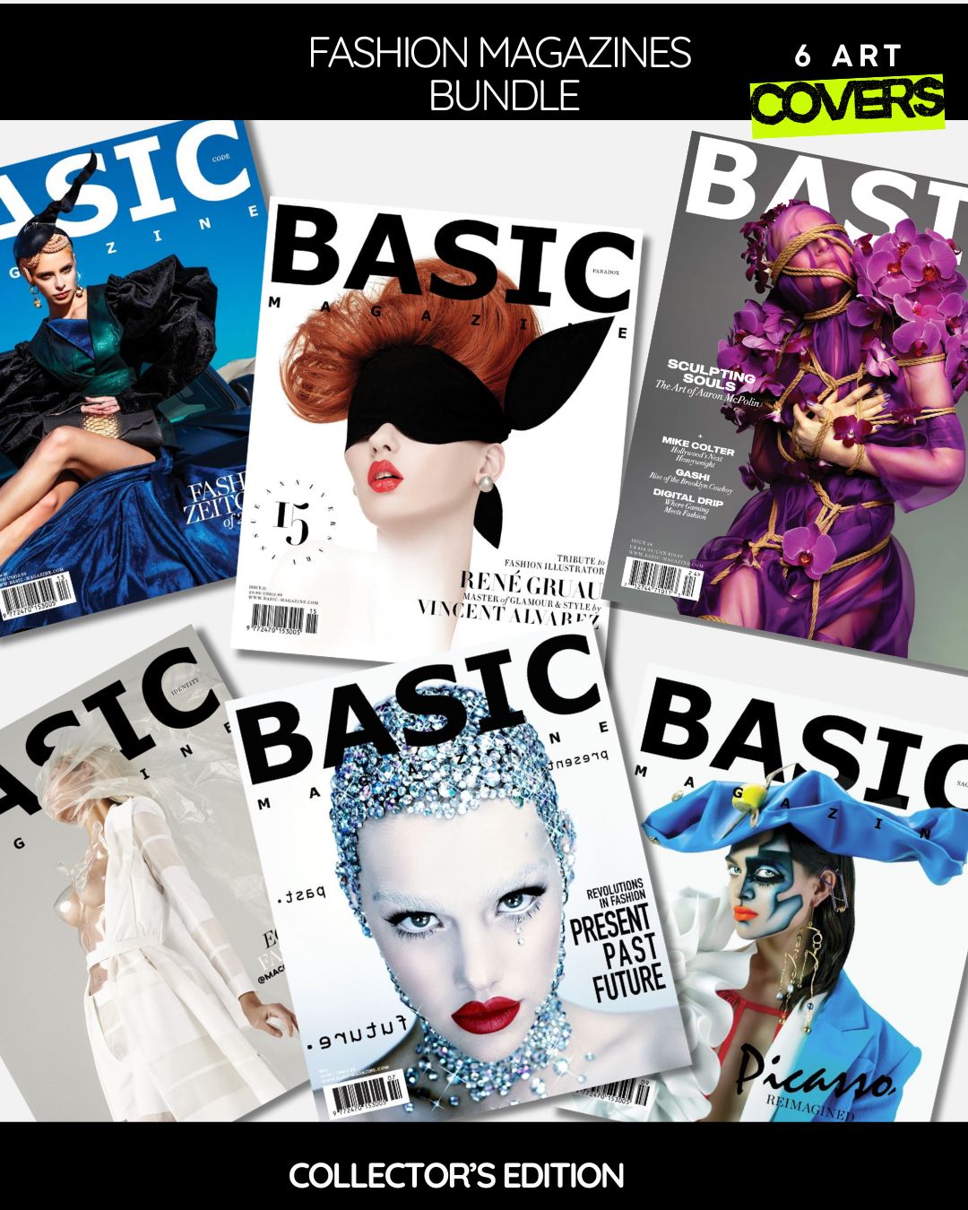 BASIC Magazine Collector’s Set — 6 Limited Edition Issues + Fashion Tote