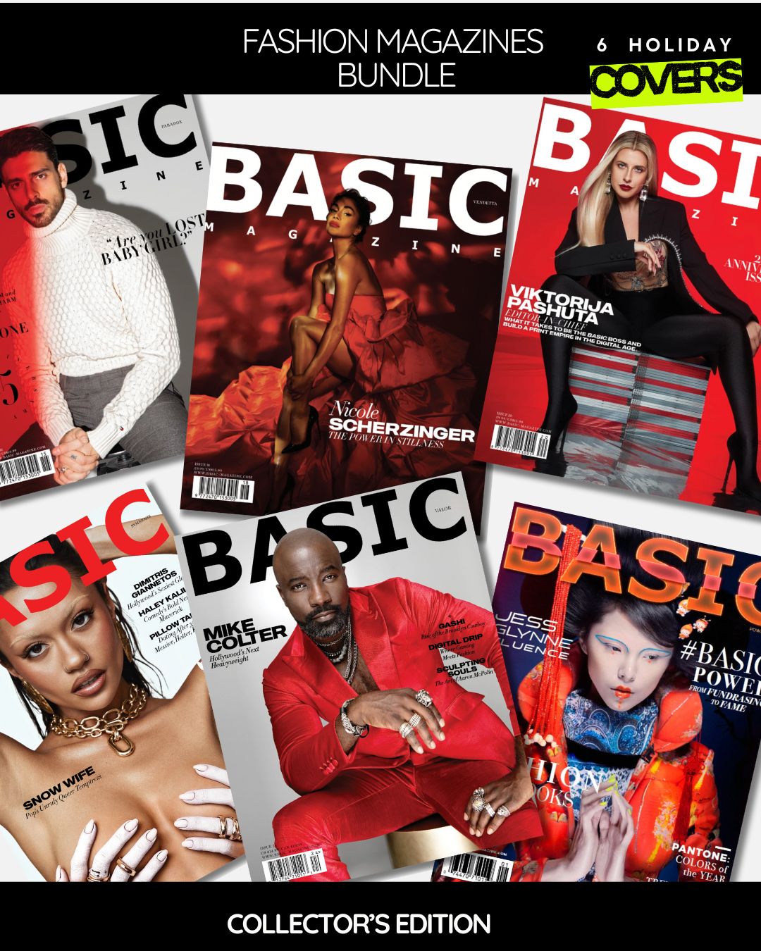 BASIC Holiday Capsule — 6 Festive Covers +  Fashion Tote Bag